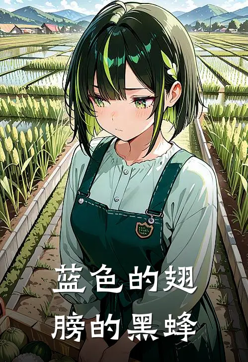 蓝色的翅膀的黑蜂